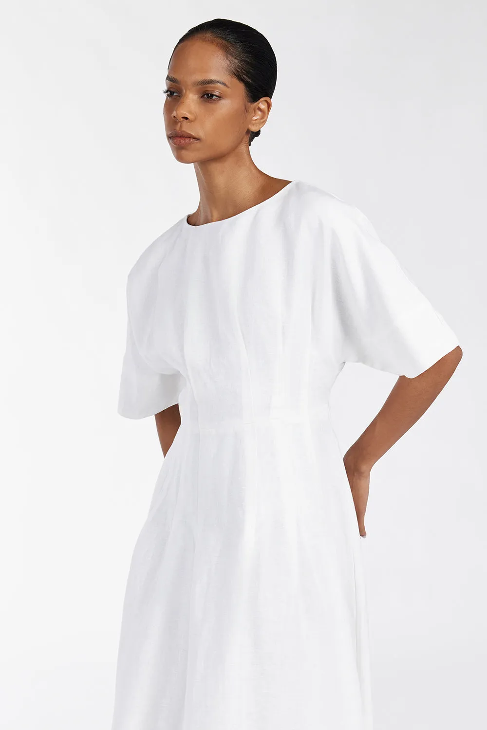 RAF OFF WHITE BOATNECK MIDI DRESS