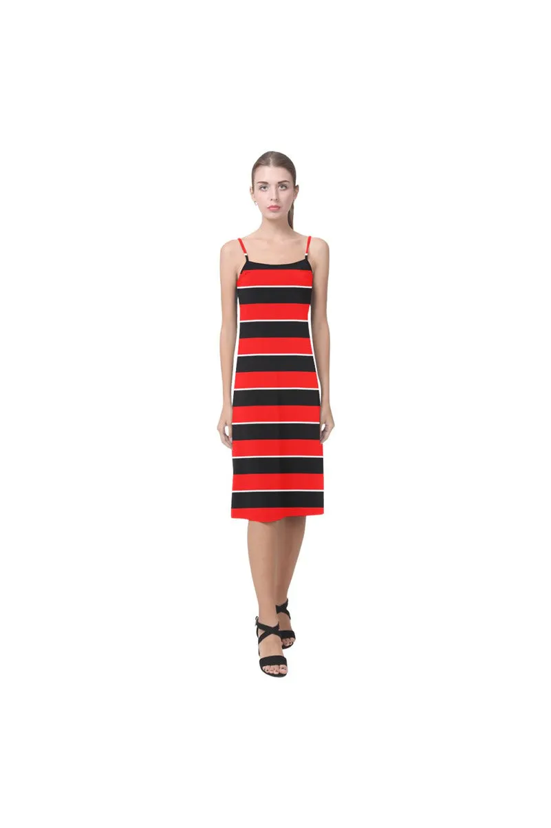 Red & Black Stripes Alcestis Slip Dress