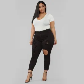 Ripped Jeans - Plus Size Women's Pants