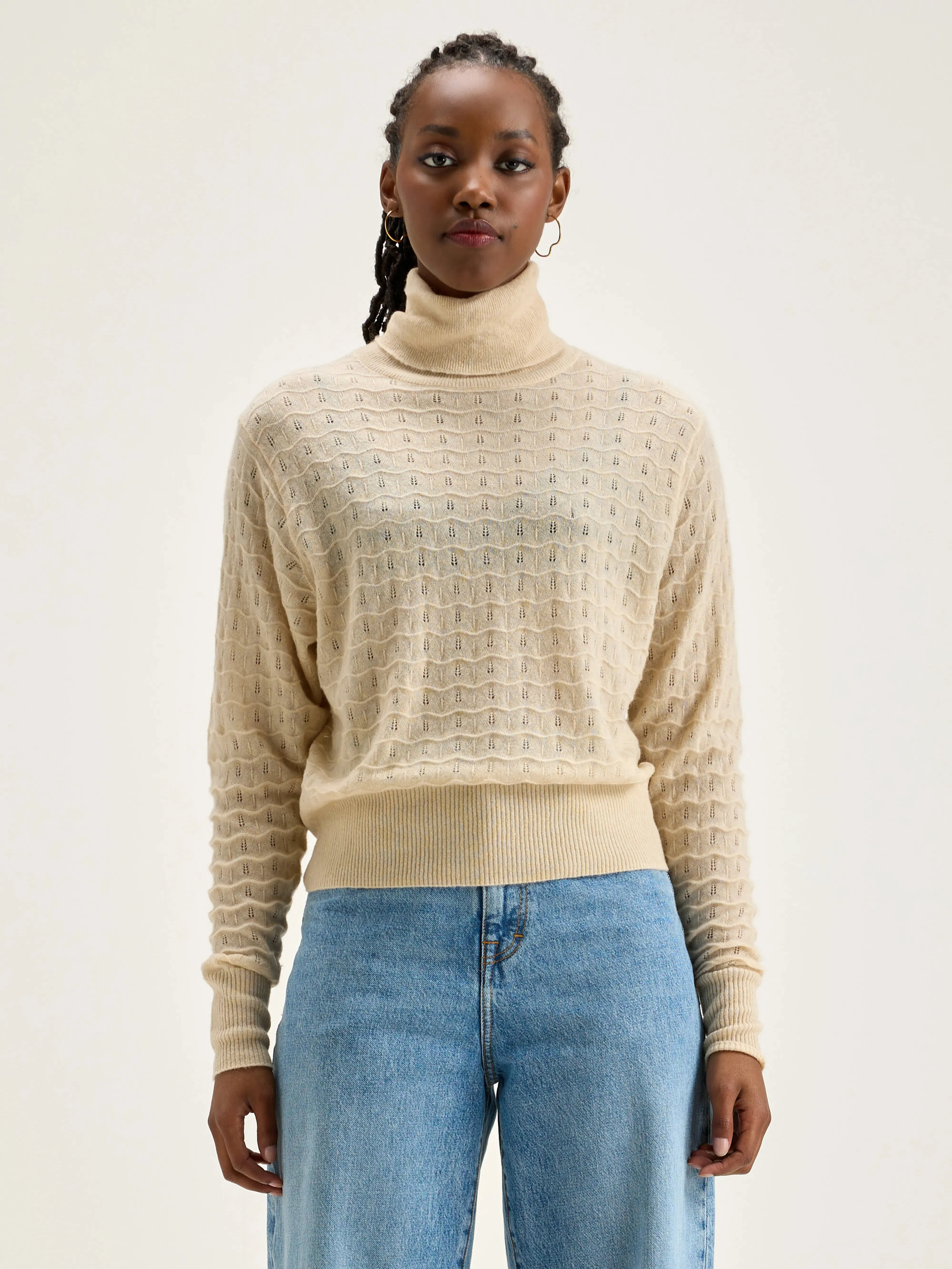 Run turtleneck sweater (242 / W / CREAM)