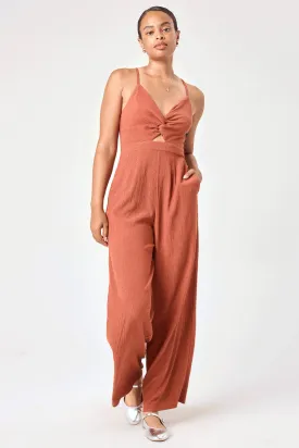 Rust Twist Crinkle Jumpsuit