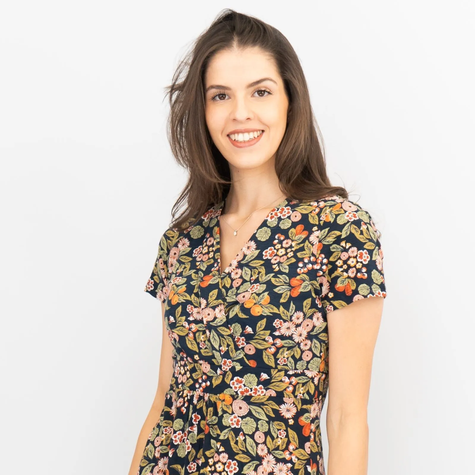 Seasalt Chapelle Midi Dress Fruit Garden Maritime Chalk