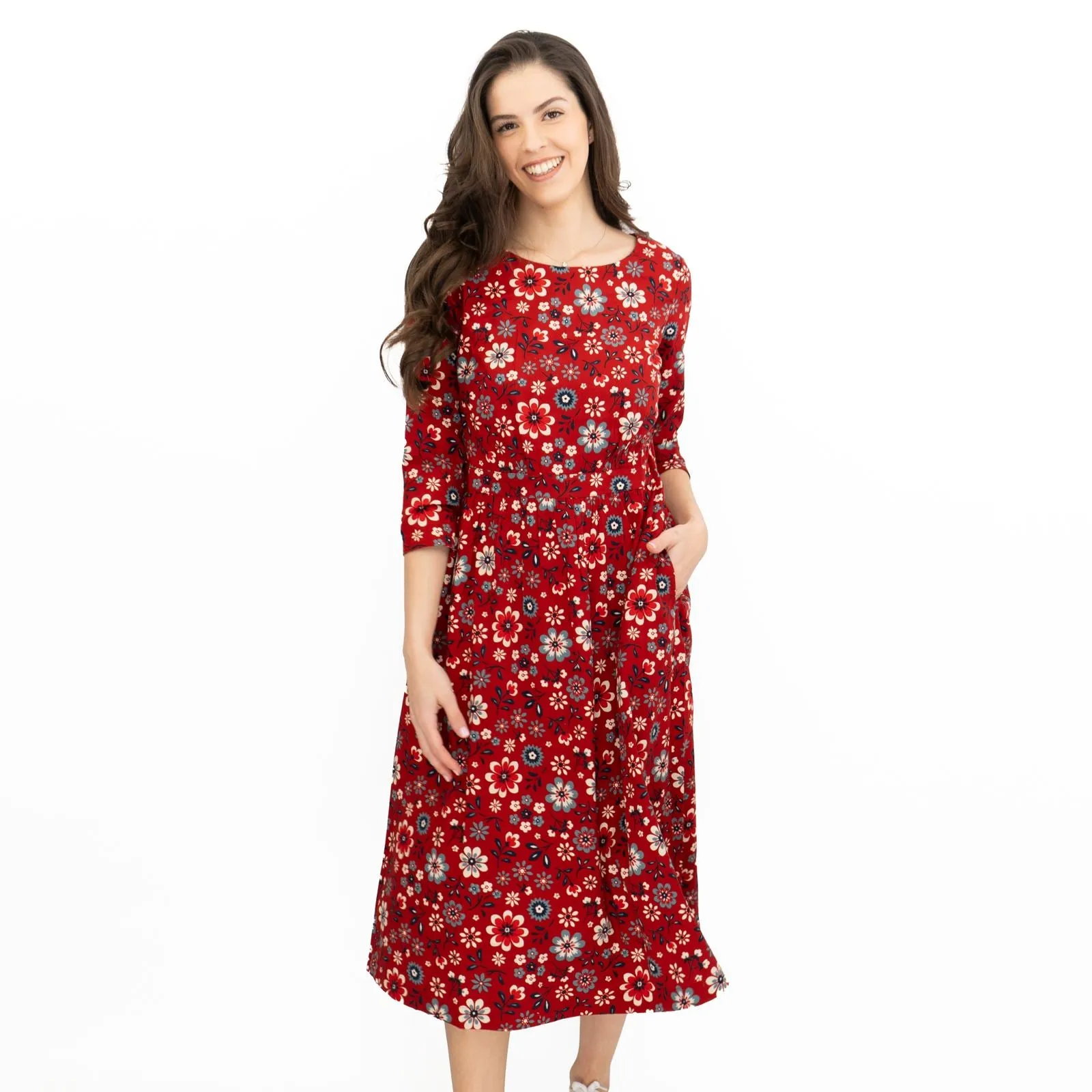 Seasalt Folksy Floral Dahlia Forestry Dress