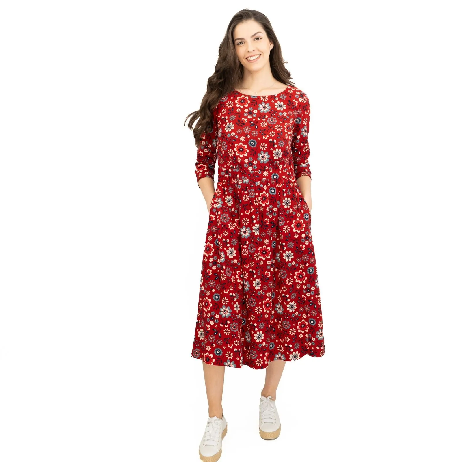 Seasalt Folksy Floral Dahlia Forestry Dress