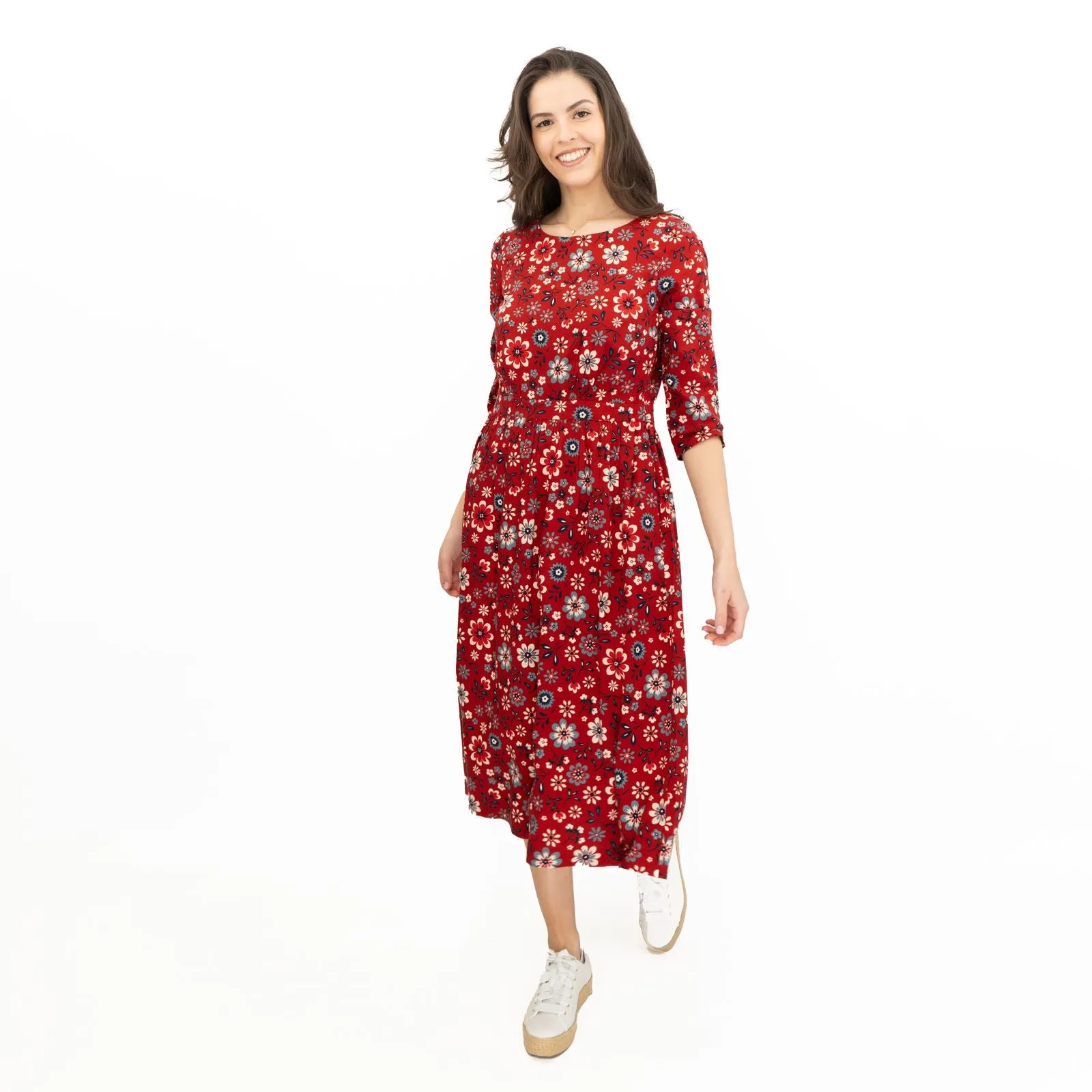 Seasalt Folksy Floral Dahlia Forestry Dress