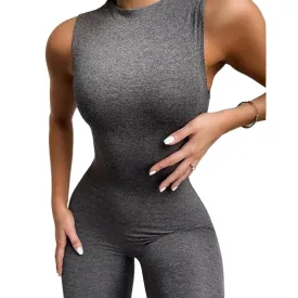 Sexy Ladies' Sleeveless Bodycon Playsuits For Sport