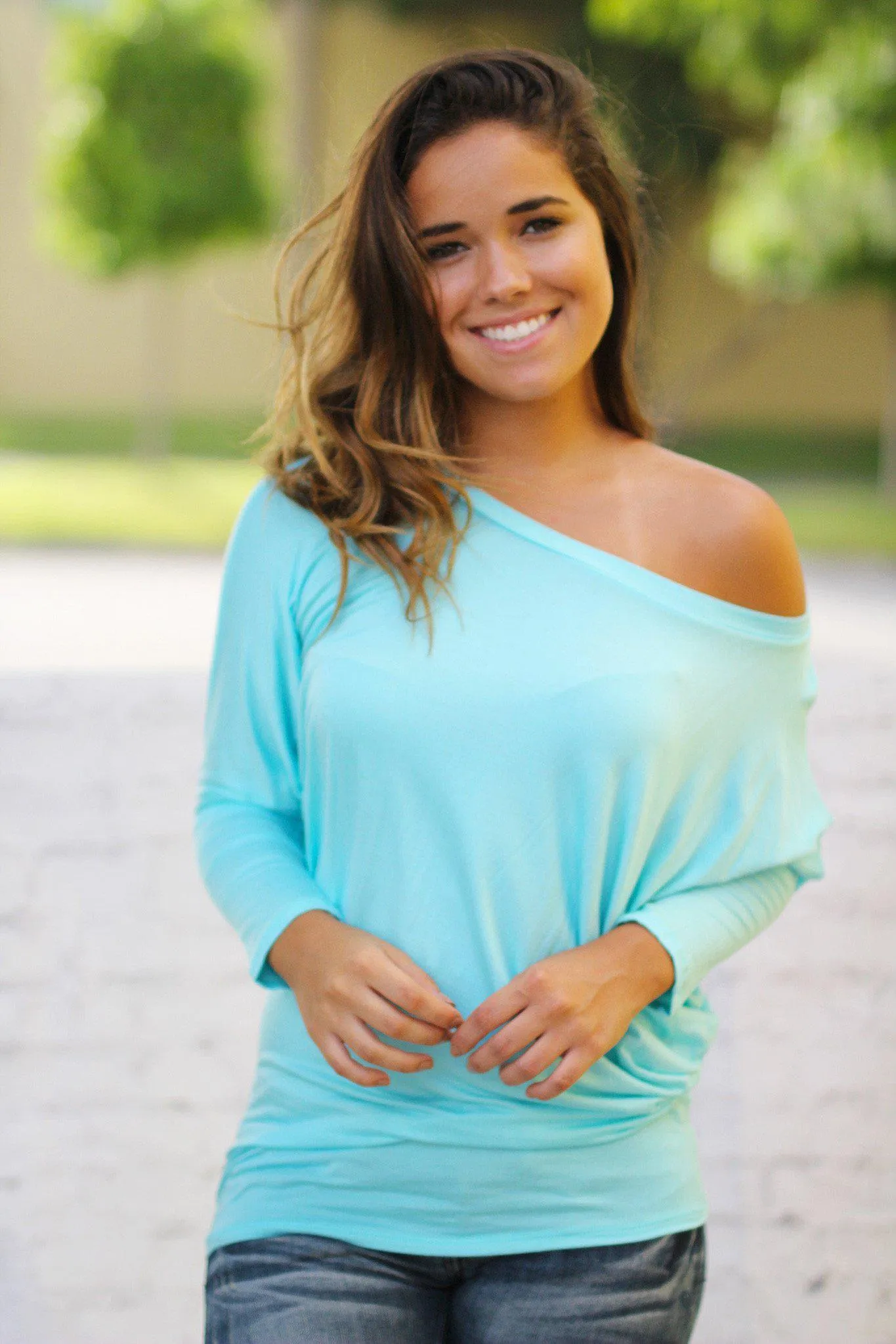 Sky Blue Long Sleeve Top