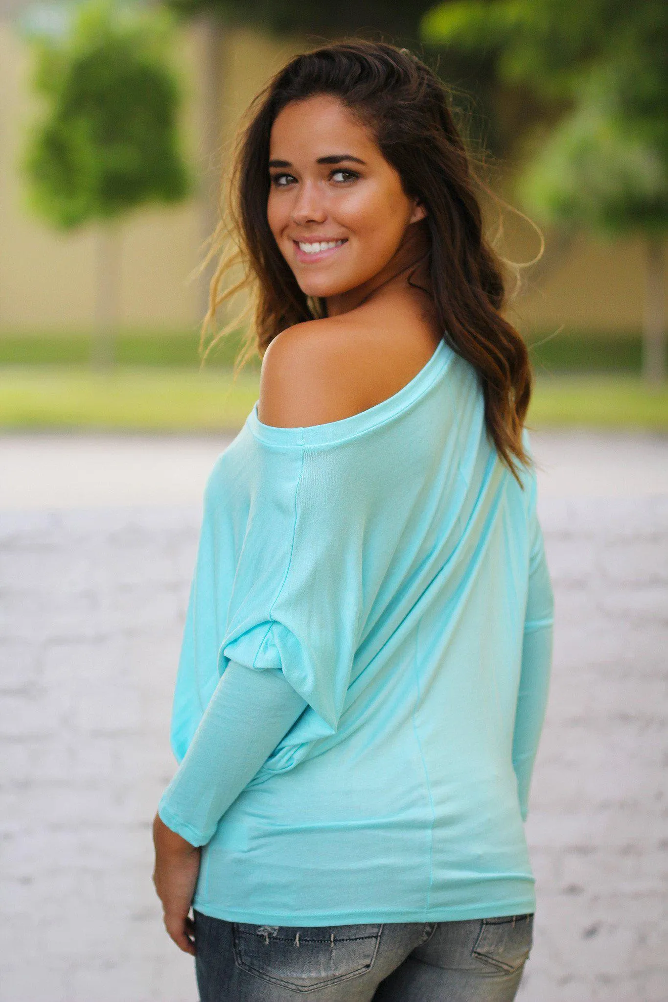 Sky Blue Long Sleeve Top