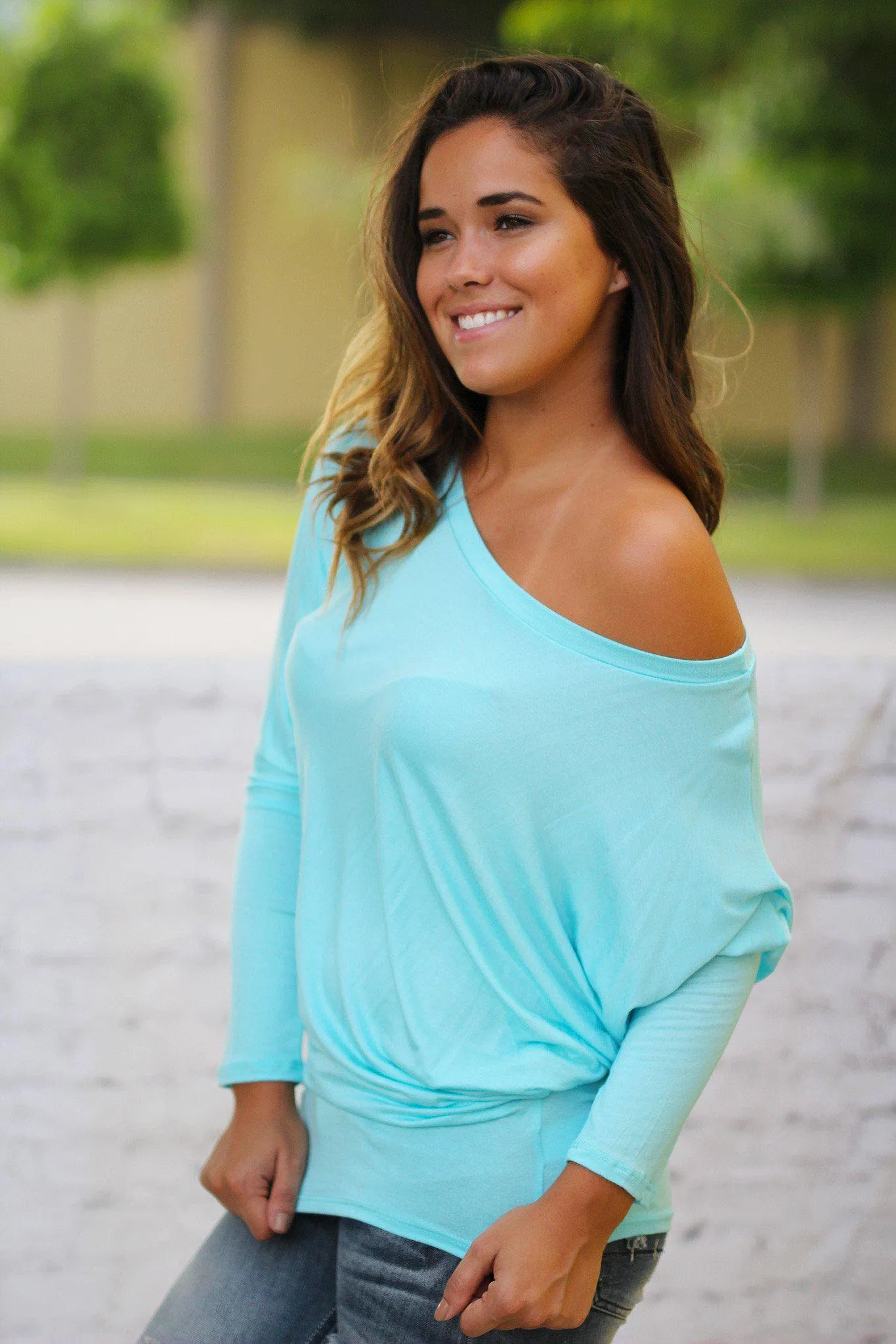 Sky Blue Long Sleeve Top