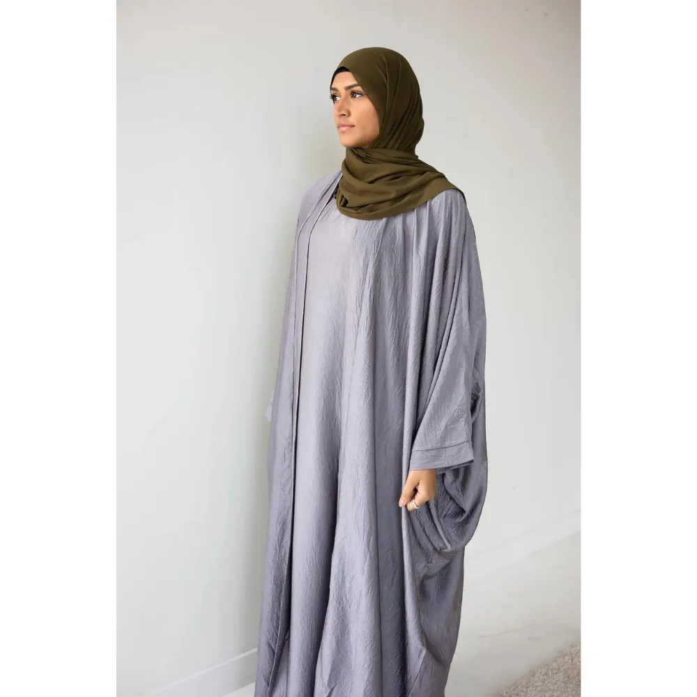 Slip Dress and Loose Fit Abaya (Silver Lining)