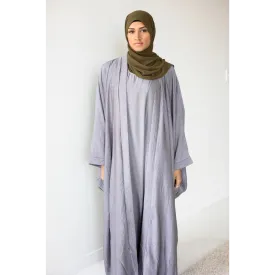 Slip Dress and Loose Fit Abaya (Silver Lining)