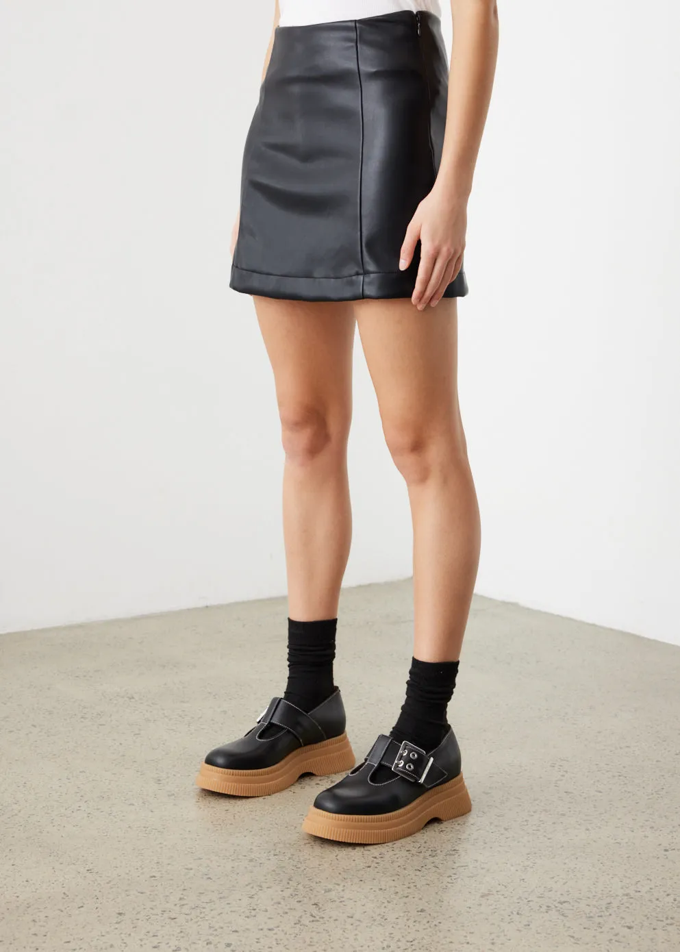 Stevie Vegan Leather Mini Skirt