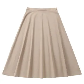 Tan Midi A-Line Skirt