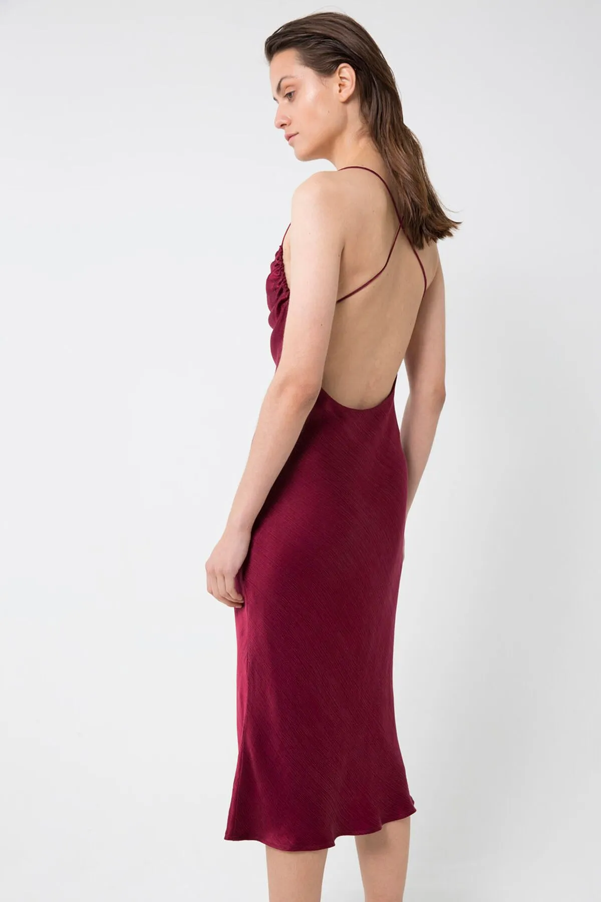 Third Form WATERFALL BIAS SLIP DRESS RUBY