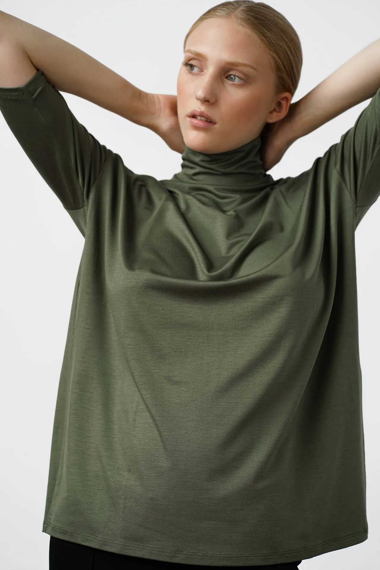 Tomasine Turtleneck Top Forest Green