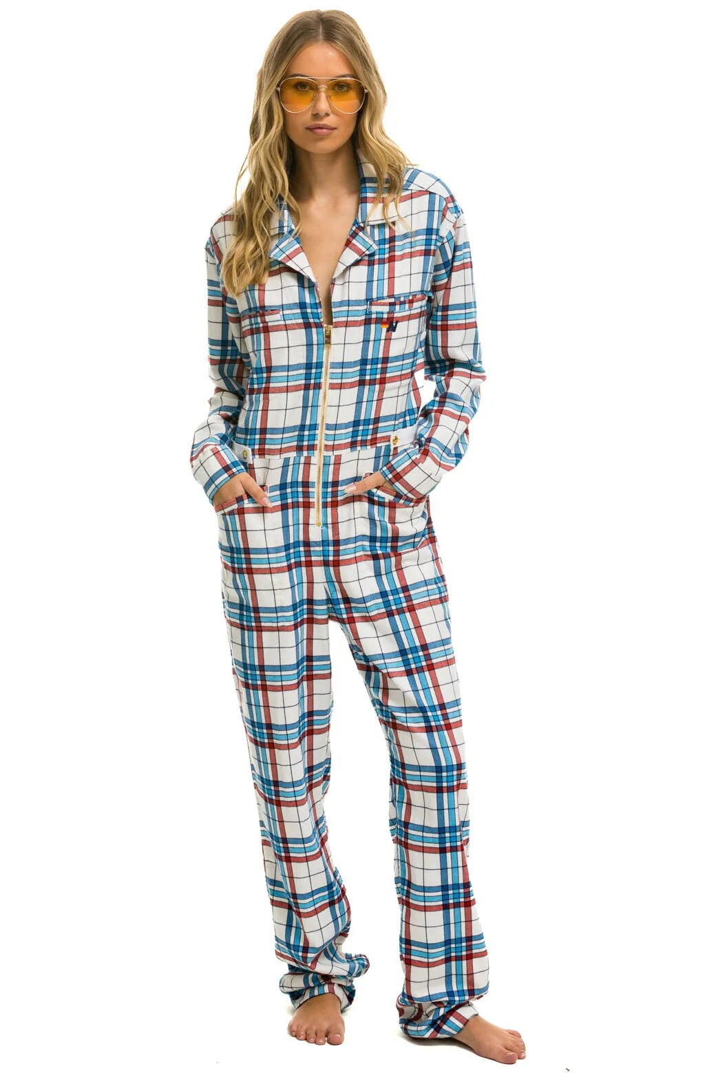 UNISEX PLAID FLIGHT SUIT - MONTAUK PLAID