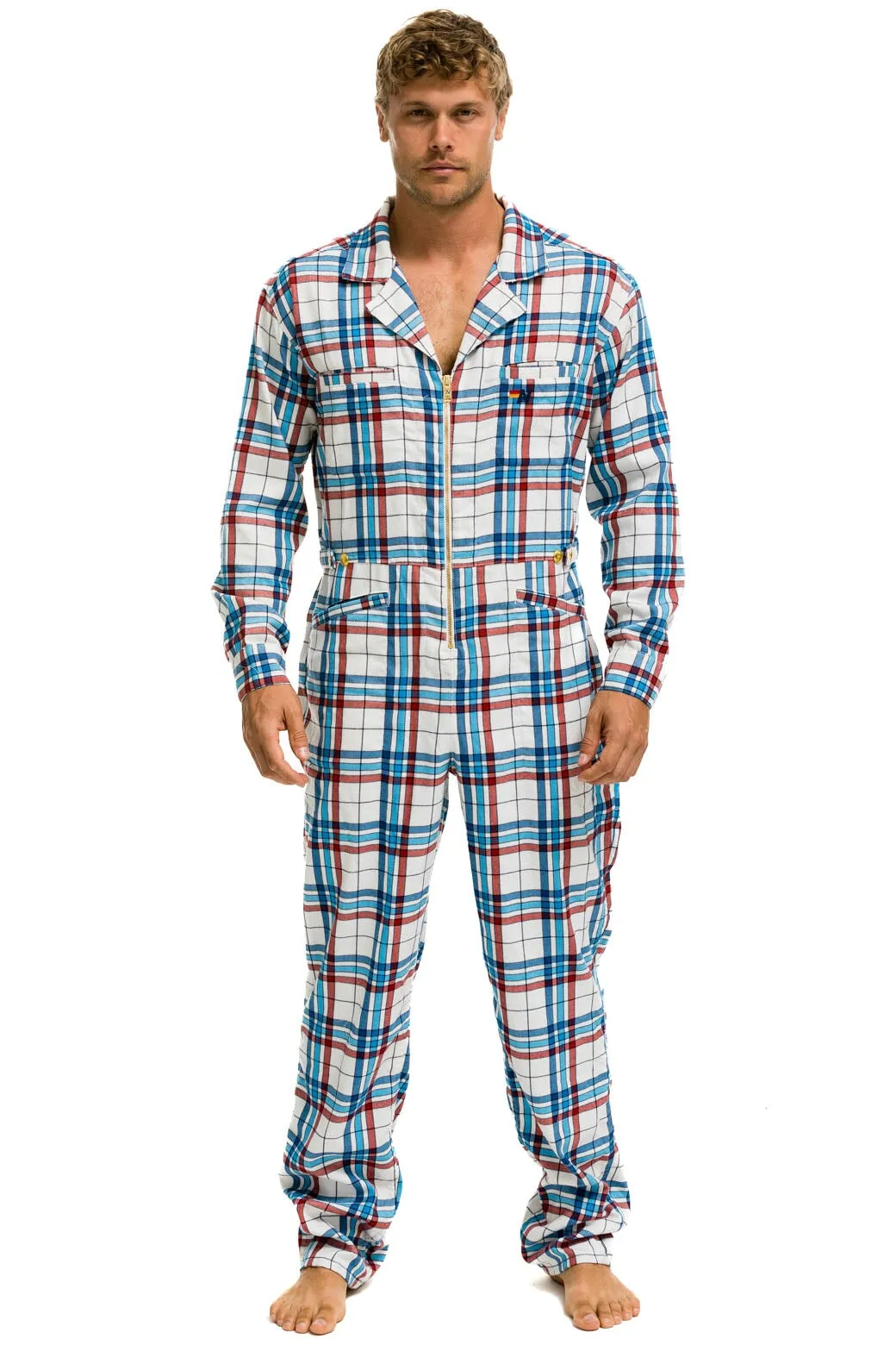 UNISEX PLAID FLIGHT SUIT - MONTAUK PLAID