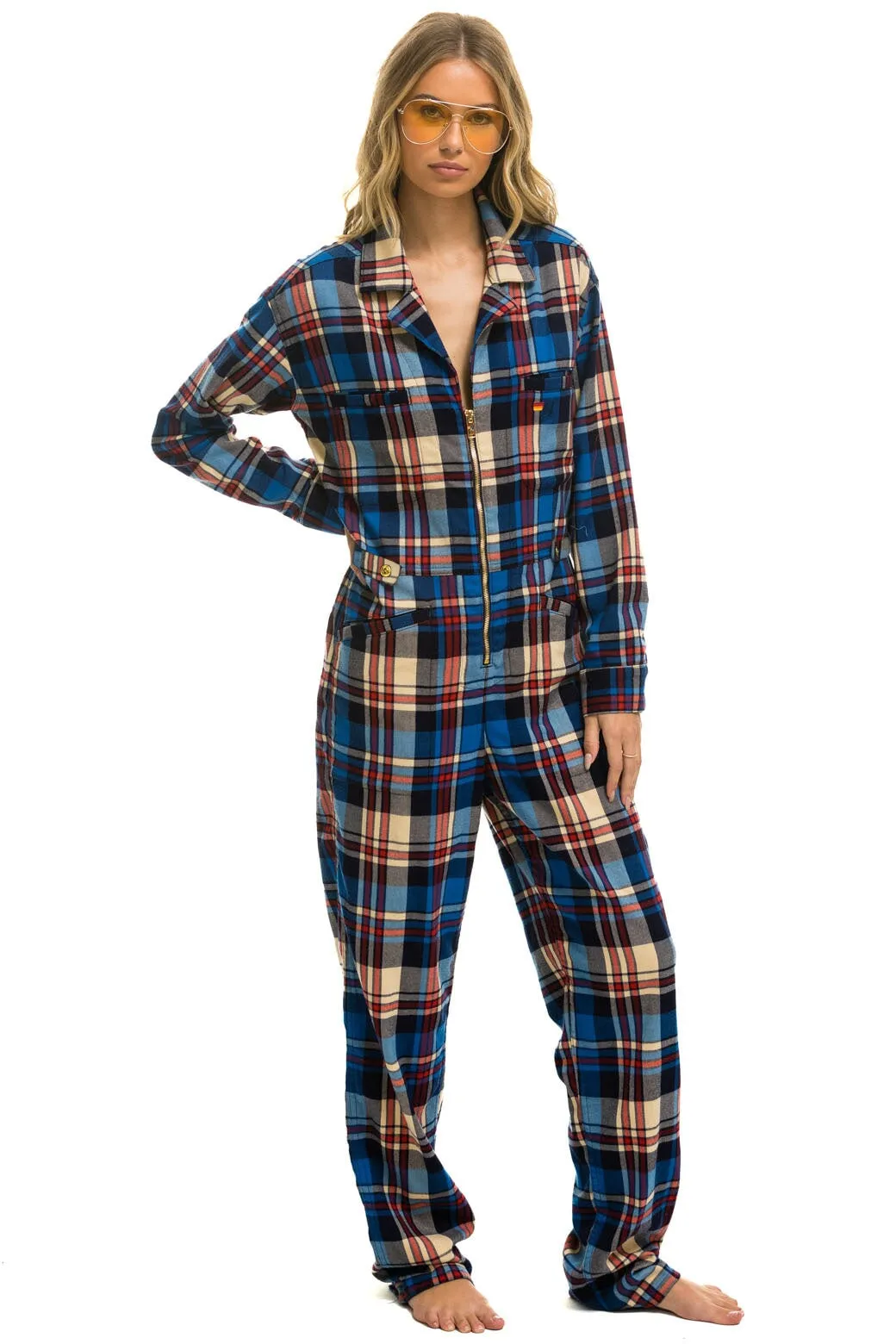 UNISEX PLAID FLIGHT SUIT - PATRIOT PLAID