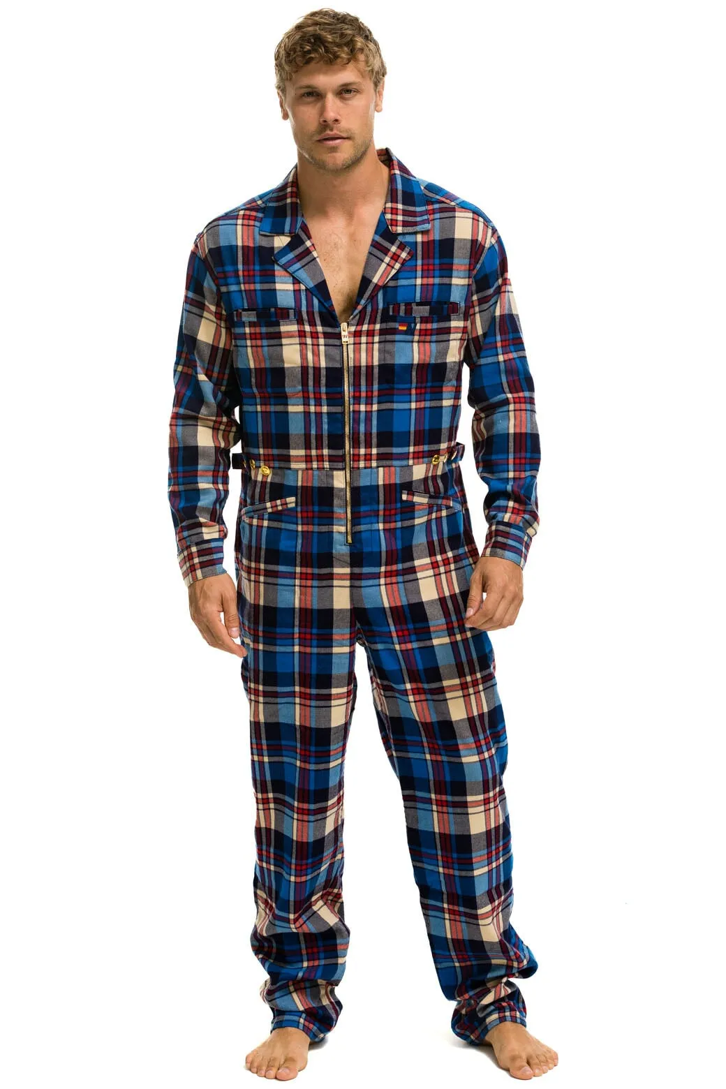 UNISEX PLAID FLIGHT SUIT - PATRIOT PLAID