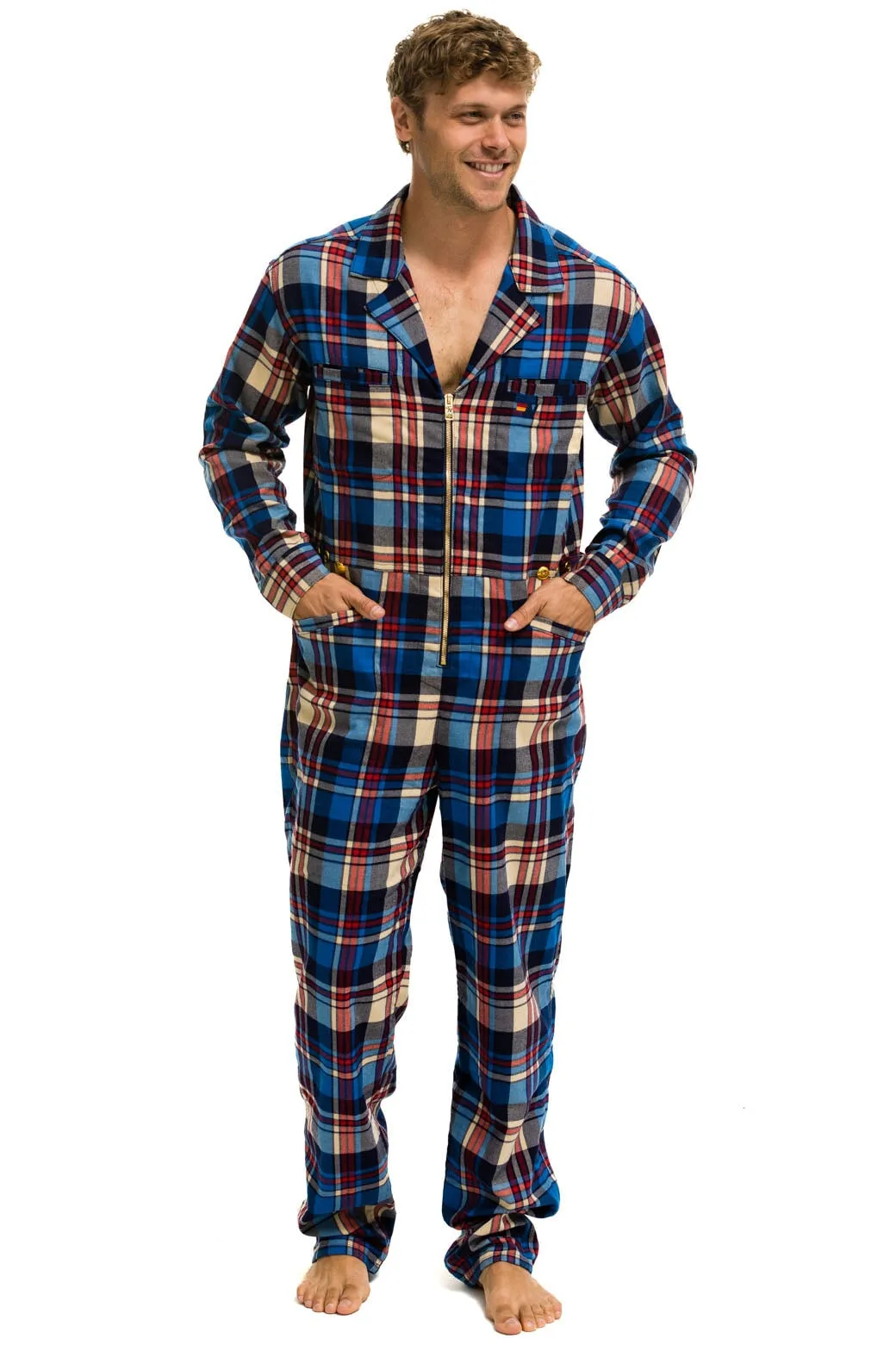 UNISEX PLAID FLIGHT SUIT - PATRIOT PLAID