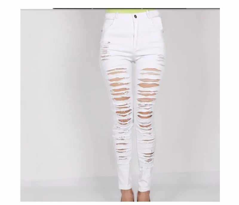 VenusFox High Waist Ripped Skinny Jeans