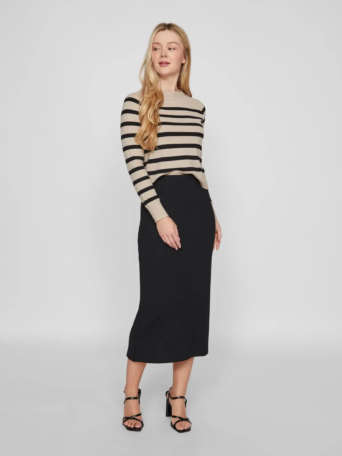 VIREFLECTI Midi Skirt - Black Beauty