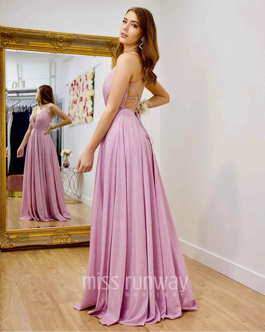 Vivien Glitter Gown - Pink