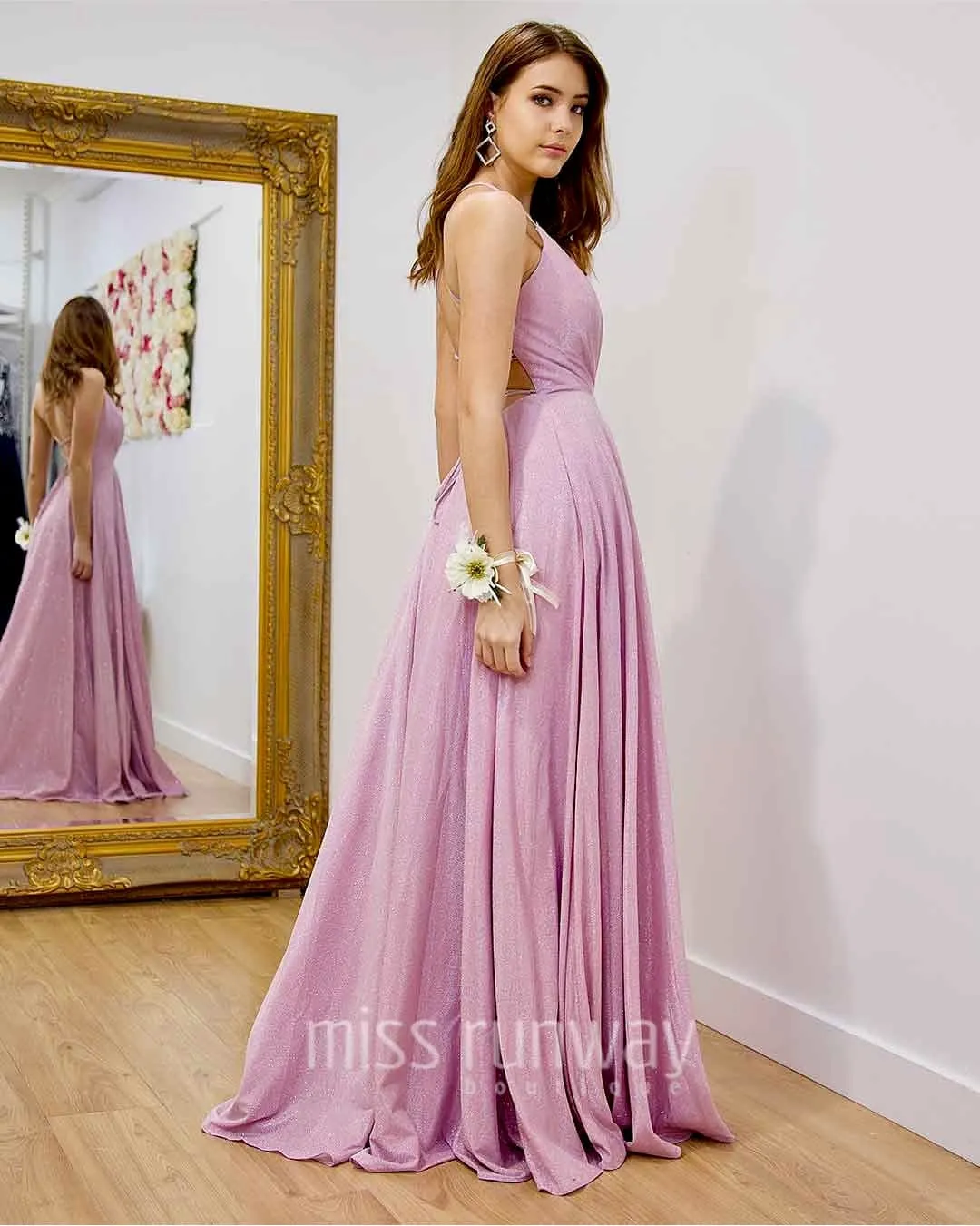 Vivien Glitter Gown - Pink