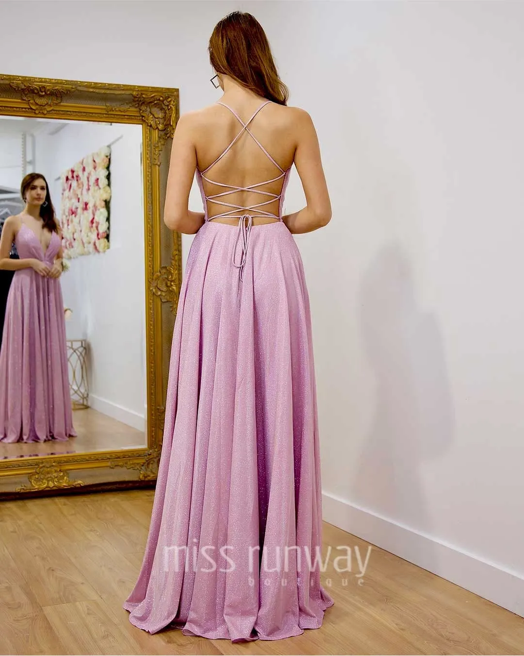 Vivien Glitter Gown - Pink