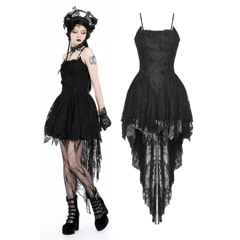 Women's Gothic Rose High-low Slip Wedding Dress