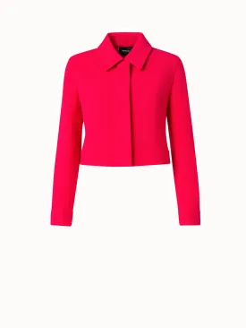 Wool Crêpe Double-Face Cropped Jacket