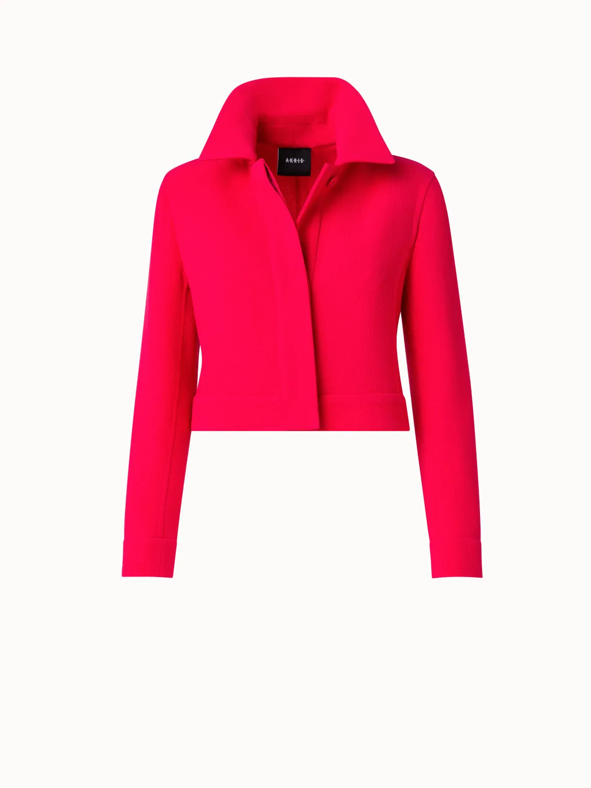 Wool Crêpe Double-Face Cropped Jacket