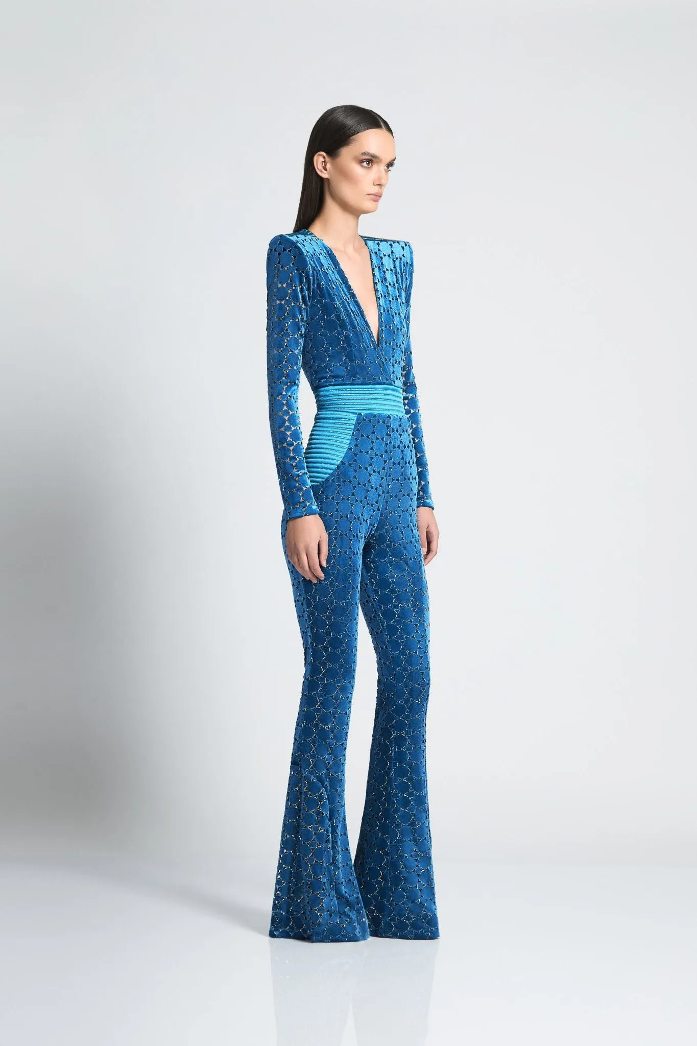 Zhivago Velvet Elegance Jumpsuit - Teal